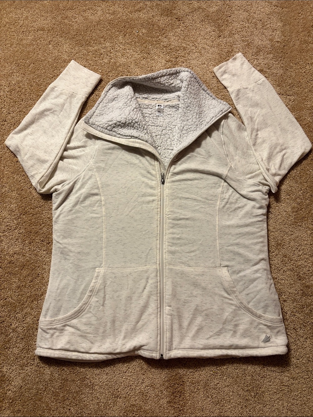 FREE2B Cozy Cream Full-Zip Sherpa Lined Jacket